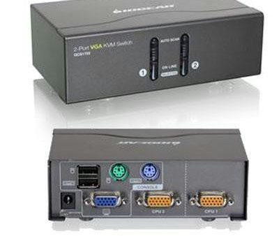 2 Port VGA KVM Switch USB PS2 Supply