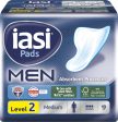 IASI MEN Medium Level 2, Escudos Absorbentes para pérdidas urinarias masculinas leves, 10 unidades, con núcleo ultraabsorbente y alas adhesivas Embalaje Deteriorado Online Hot Sale