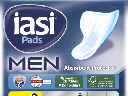 IASI MEN Medium Level 2, Escudos Absorbentes para pérdidas urinarias masculinas leves, 10 unidades, con núcleo ultraabsorbente y alas adhesivas Embalaje Deteriorado Online Hot Sale