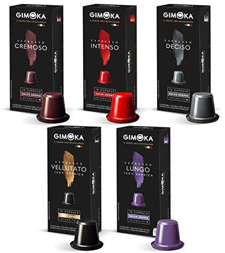 (1 Unidad Modelo Aleatorio) - Gimoka - Cápsulas Compatibles Nespresso, Surtido de Mezclas y Aromas - 20 Cápsulas Embalaje Deteriorado Online now