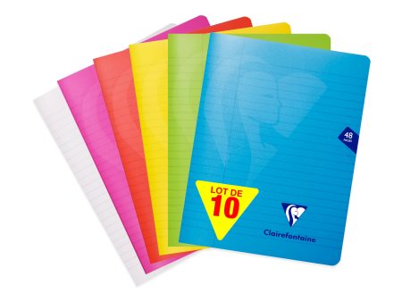 (Falta 1 cuaderno, incluye 9) Clairefontaine 303755Cpack - Pack de Cuadernos con Grapas Mimesys (17 x 22 cm, 48 Páginas a Rayas, Papel Blanco 90 g, Cubiertas de Polipropileno en Colores Surtidos) Embalaje Deteriorado Online Hot Sale