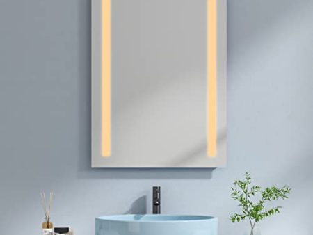 Espejo de Baño LED EMKE 60 x 80 cm con Luz Blanca Cálida Embalaje Deteriorado Online now